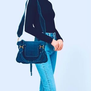 NWT CHLOE Marcie Denim Crossbody & Top Handle Bag